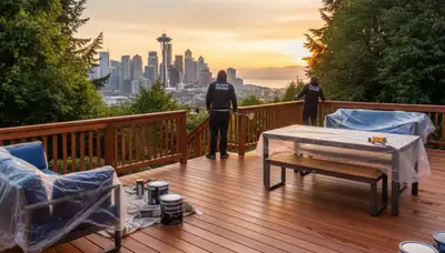 Professional deck staining in Seattle, WA enhancing wood beauty and weather protection for local homes