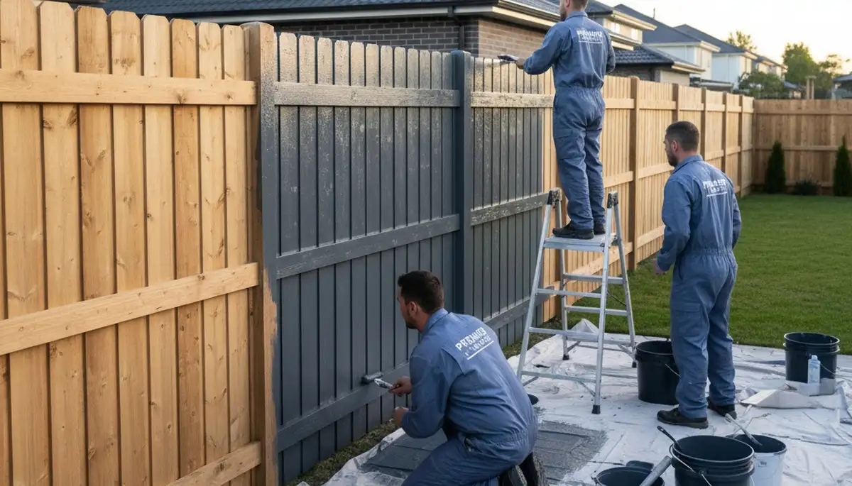 Professional cedar fence painting in Seattle, WA by expert house painters protecting against moisture