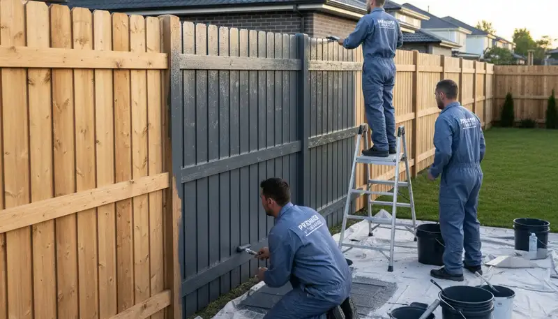 Professional cedar fence painting in Seattle, WA by expert house painters protecting against moisture