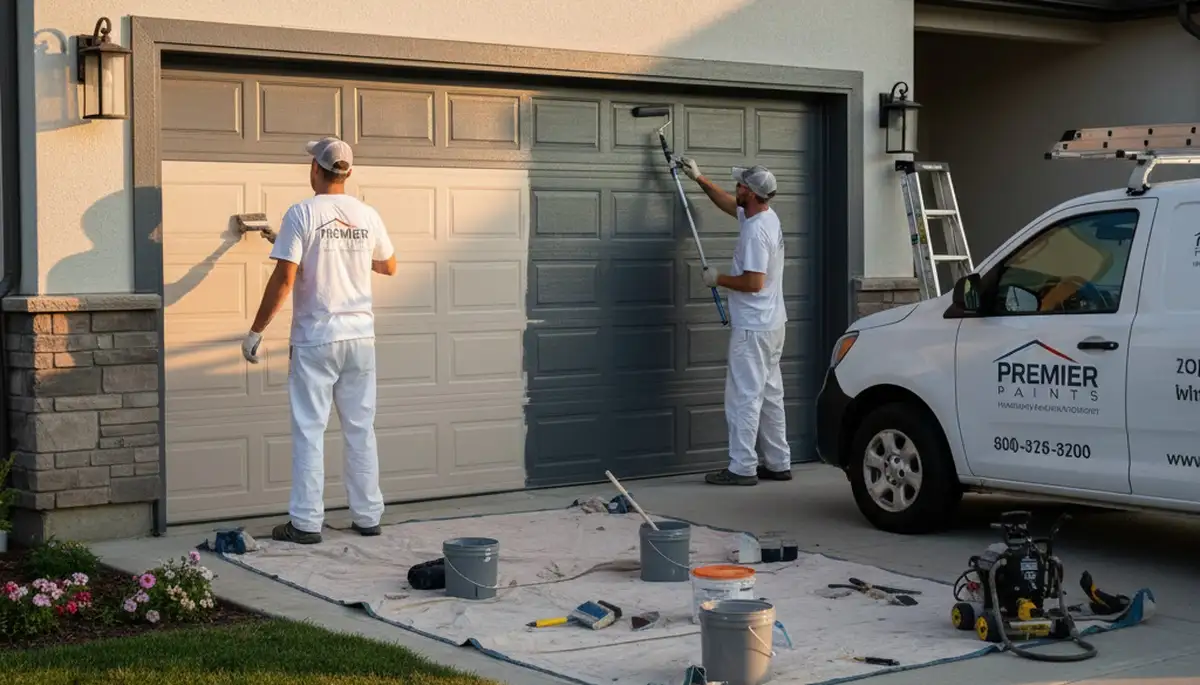 Professional garage door painting in Seattle WA by expert house painters for lasting curb appeal