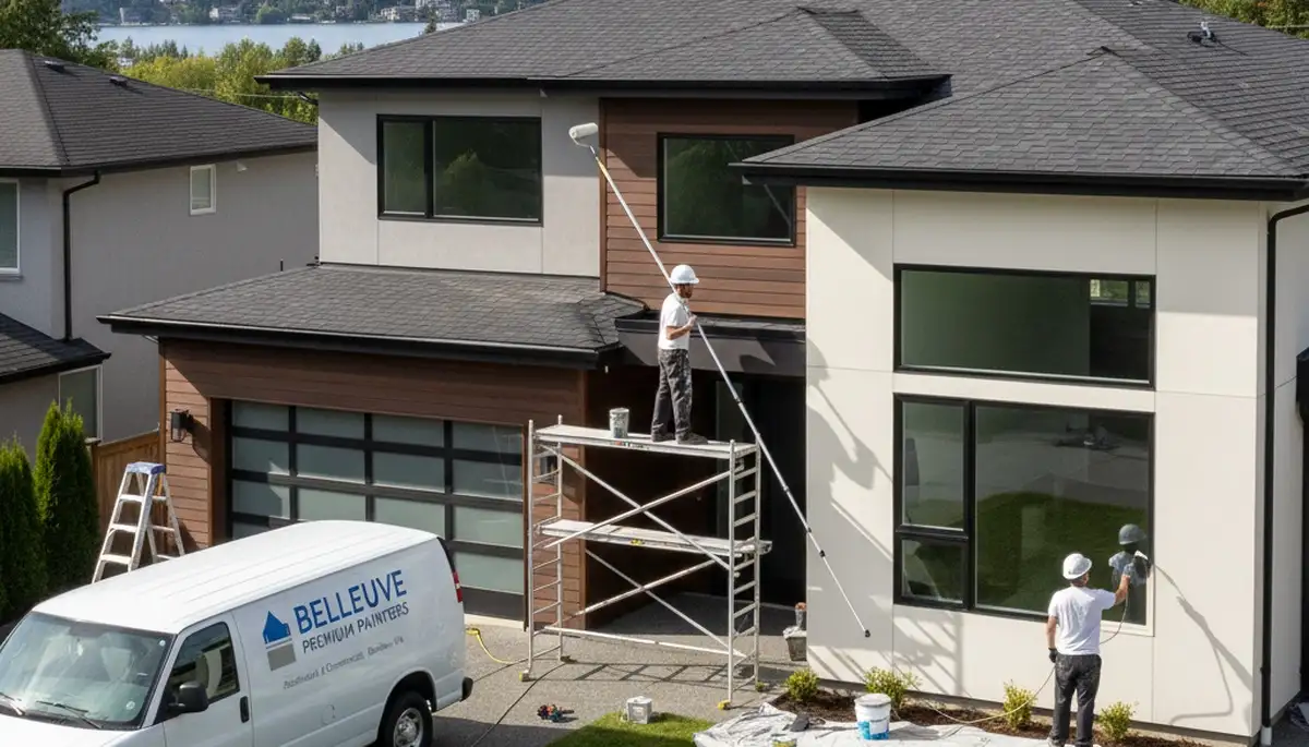 Professional house painters transforming home exterior in Seattle, WA