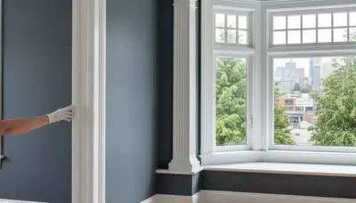 Professional interior trim painting with clean lines highlighting Seattle, WA home details