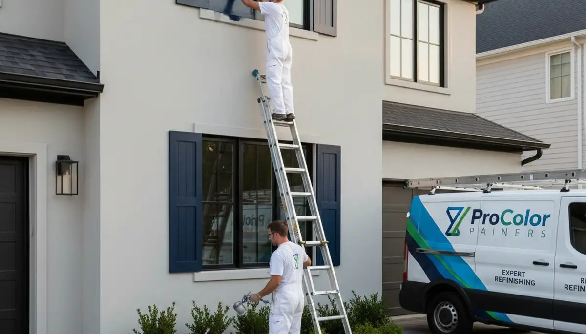 Professional shutter painting on a Seattle WA home with weather-resistant finish by expert painters