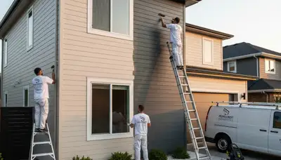 Professional siding painting on Seattle WA home with durable, weather-resistant exterior finish