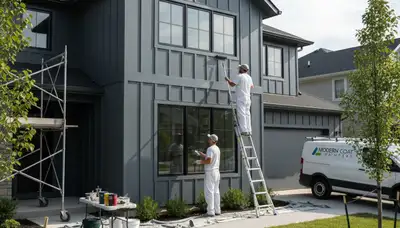Professional siding painting on Seattle WA home with durable, weather-resistant exterior finish