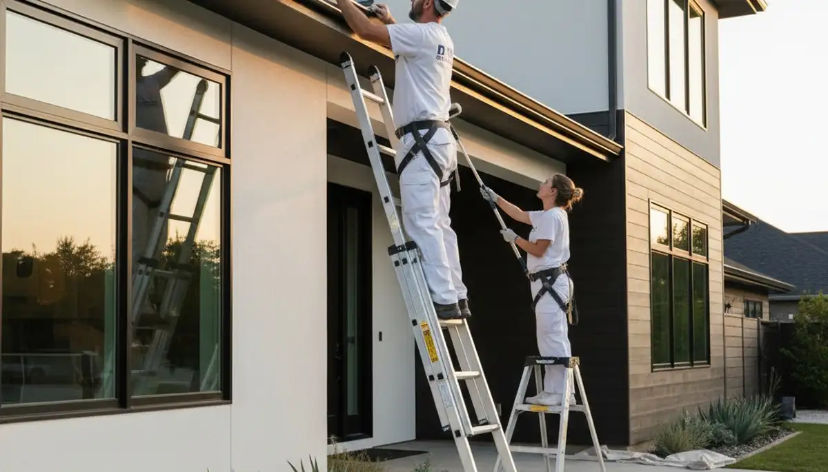Professional trim and fascia painting on Seattle WA home exterior for lasting curb appeal