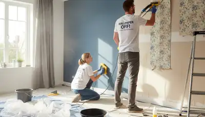 Professional wallpaper removal in Seattle WA by expert house painters prepping interior walls
